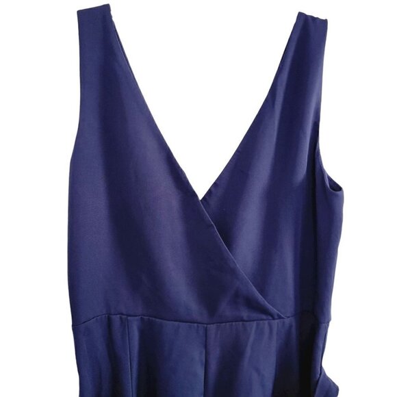New - Sam Edelman Cropped Jumpsuit Navy Women Size 10 - Picture 5 of 16